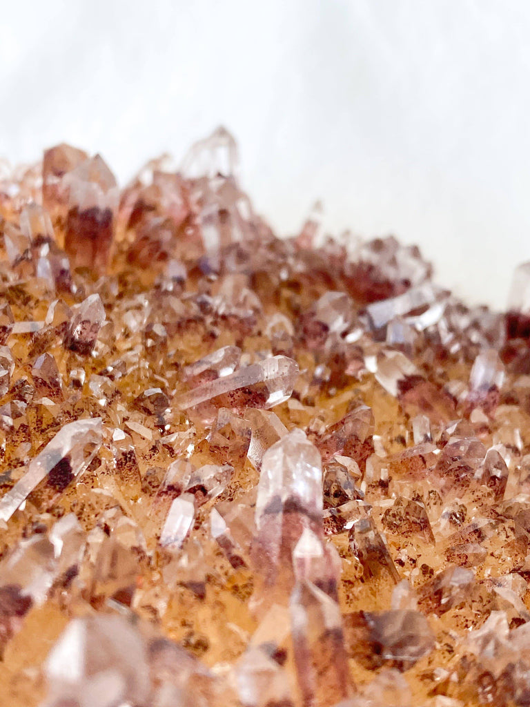 Red Phantom Quartz Cluster - Unearthed Crystals