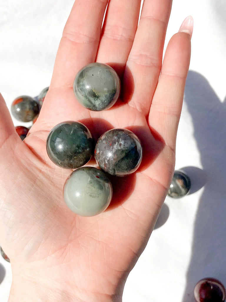 Bloodstone Jasper Sphere | Mini Marble - Unearthed Crystals