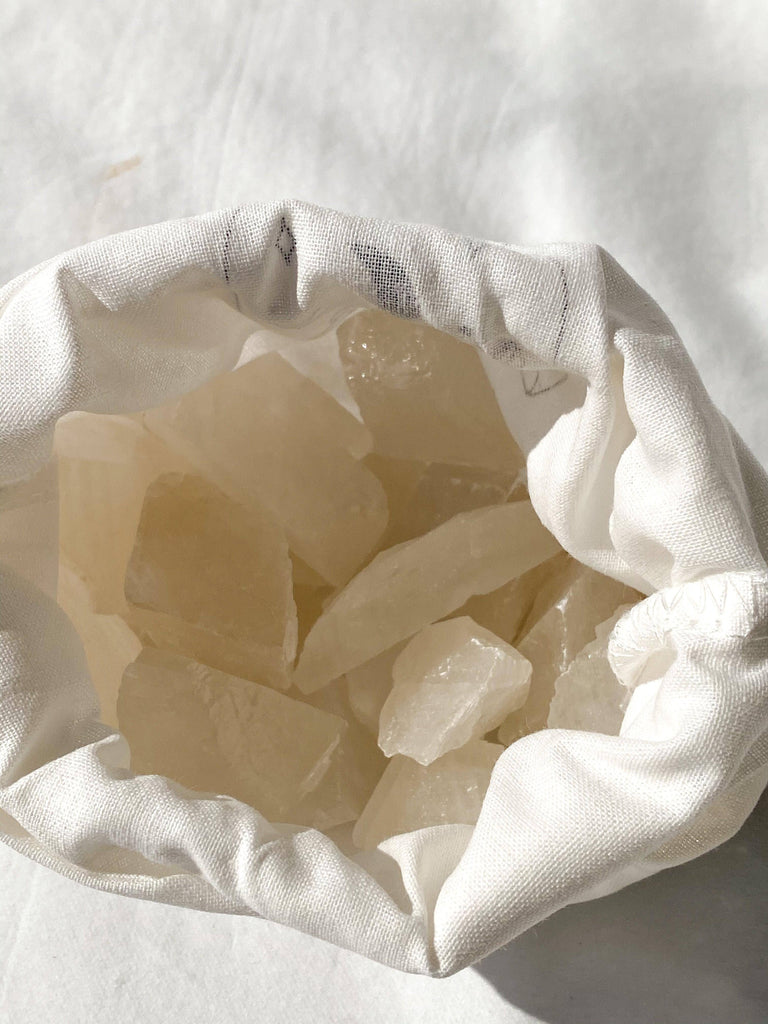 Bag of Roughs | White Calcite | 500g - Unearthed Crystals