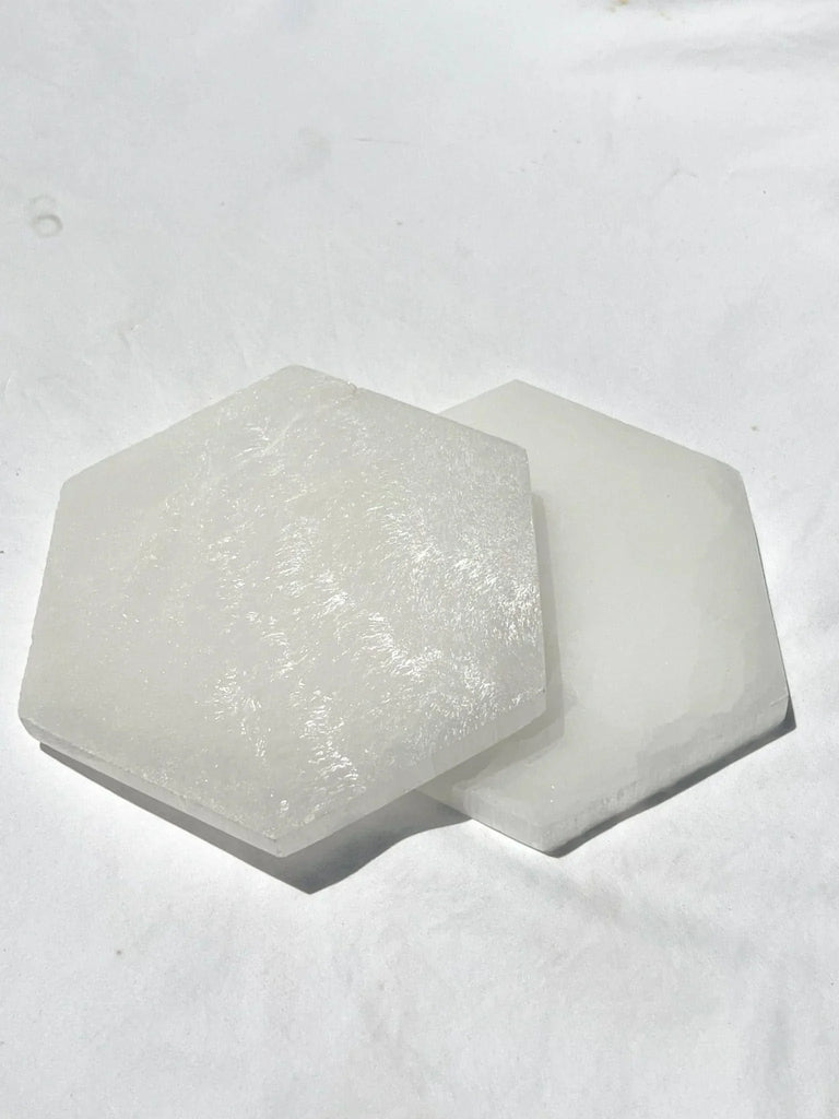 Selenite Hexagonal Charging Plate | Large - Unearthed Crystals