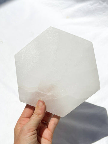 Selenite Hexagonal Charging Plate | Large - Unearthed Crystals