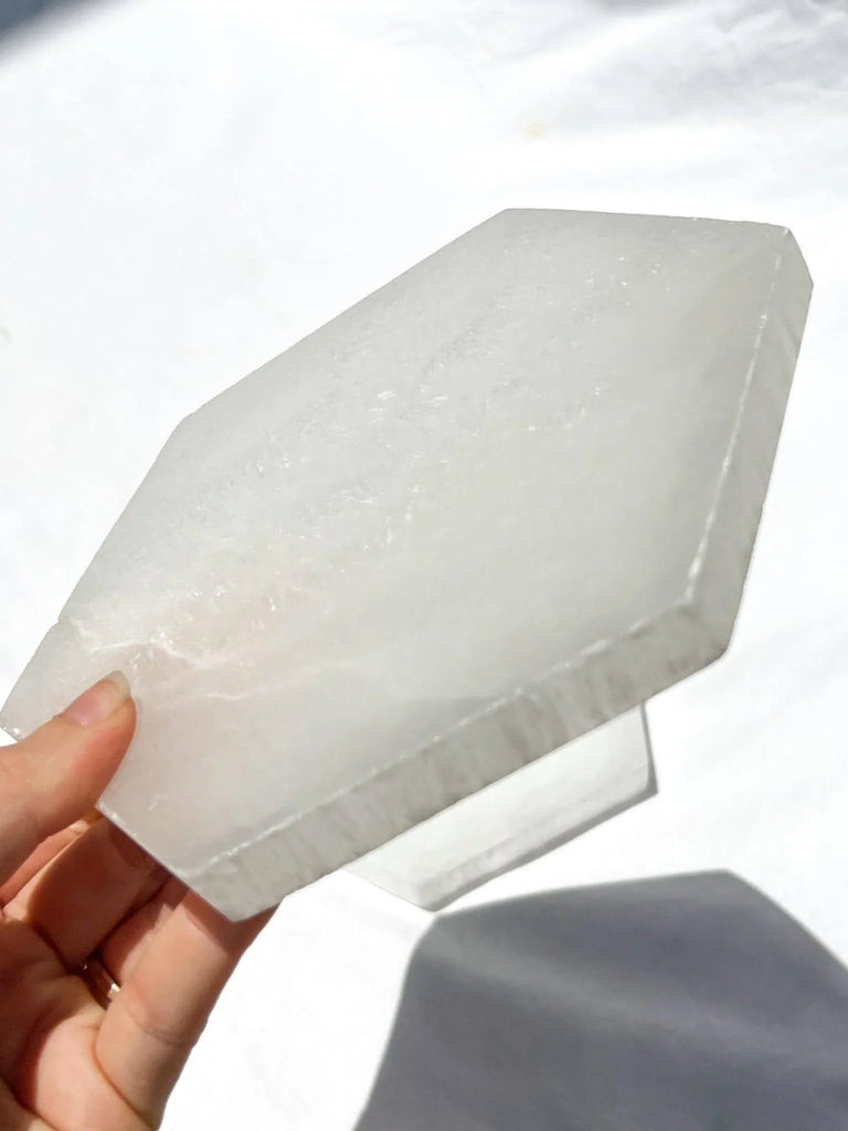Selenite Hexagonal Charging Plate | Large - Unearthed Crystals