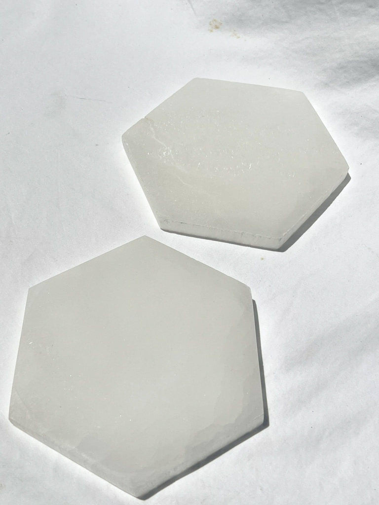 Selenite Hexagonal Charging Plate | Large - Unearthed Crystals