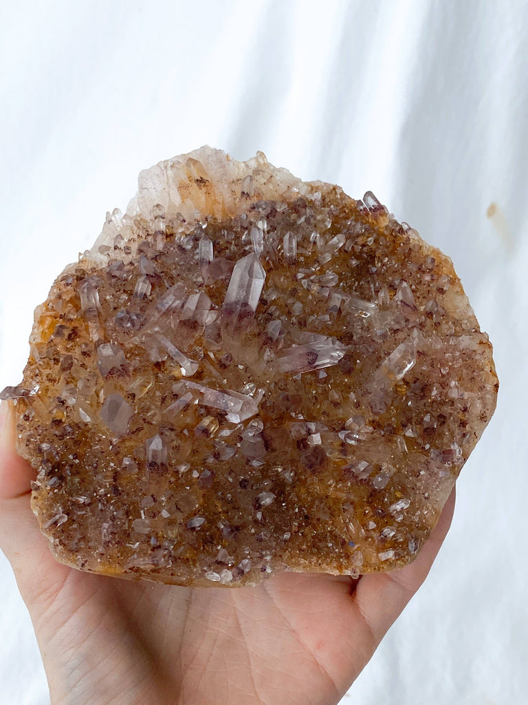 Red Phantom Quartz Cluster - Unearthed Crystals