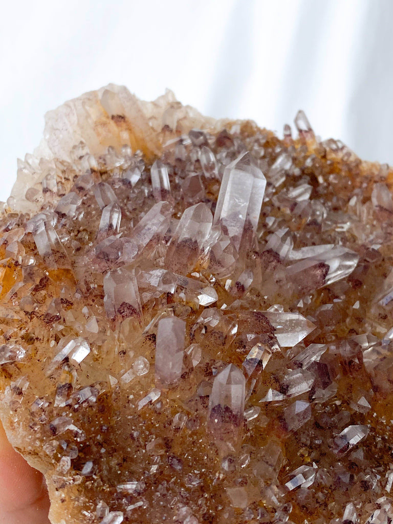 Red Phantom Quartz Cluster - Unearthed Crystals