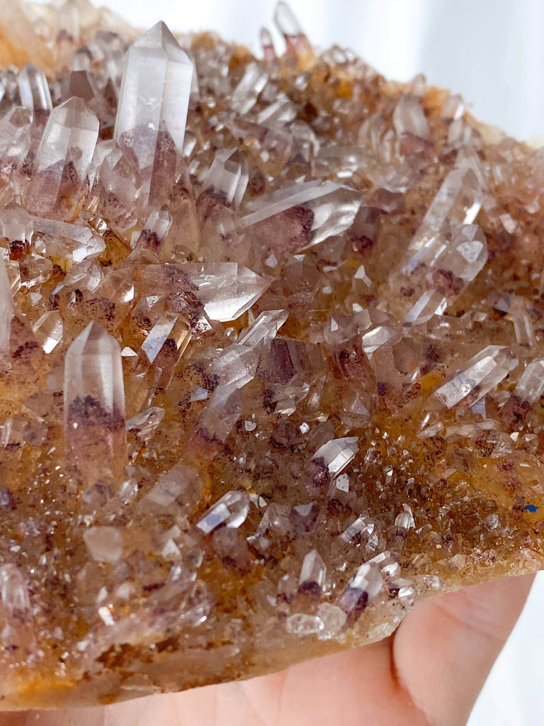 Red Phantom Quartz Cluster - Unearthed Crystals