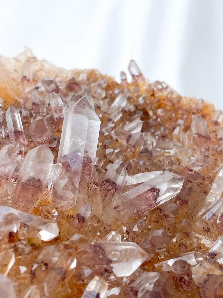 Red Phantom Quartz Cluster - Unearthed Crystals