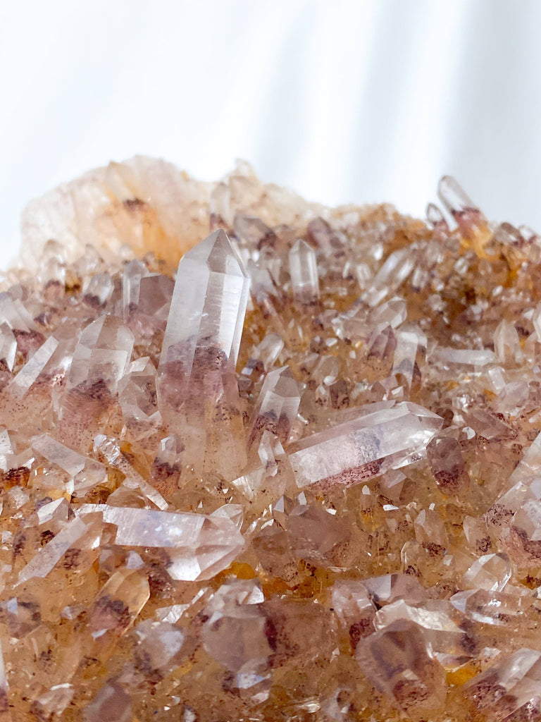 Red Phantom Quartz Cluster - Unearthed Crystals