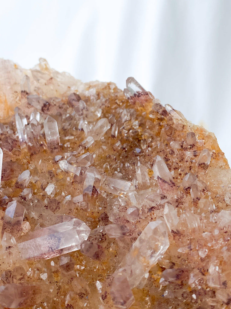 Red Phantom Quartz Cluster - Unearthed Crystals