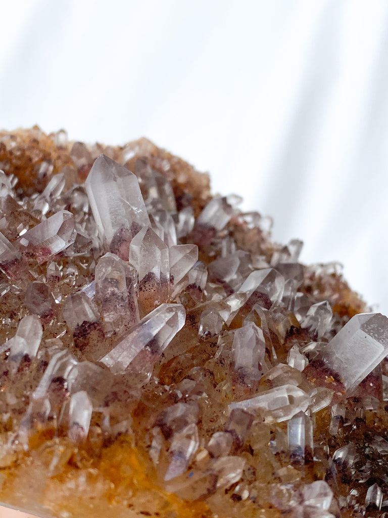 Red Phantom Quartz Cluster - Unearthed Crystals