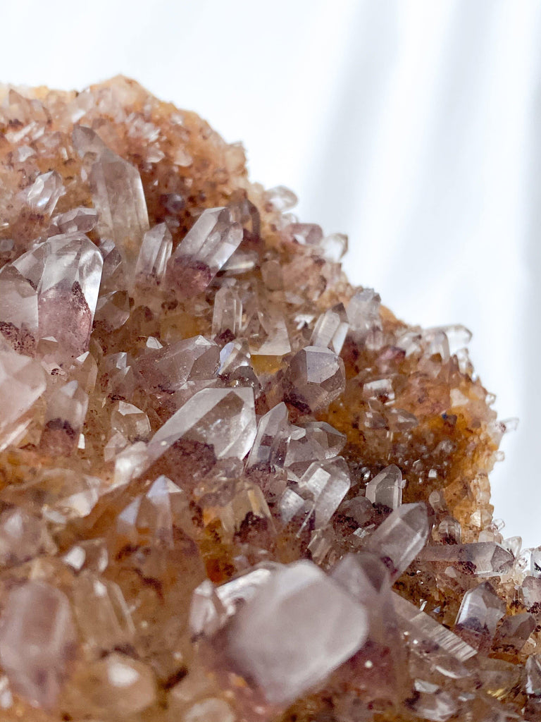 Red Phantom Quartz Cluster - Unearthed Crystals