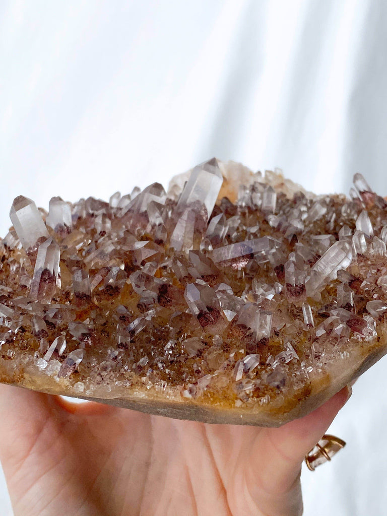 Red Phantom Quartz Cluster - Unearthed Crystals