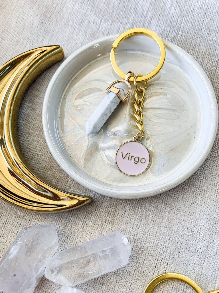 Zodiac + Stone Keyring - Unearthed Crystals