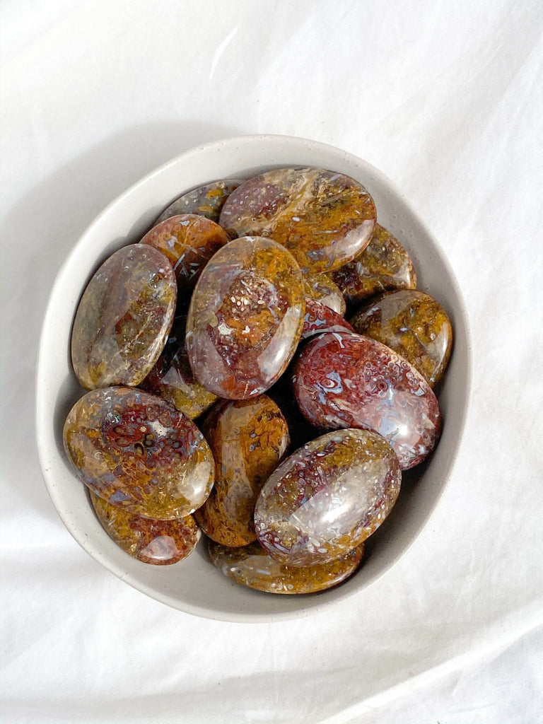 Plum Jasper Palm Stone | Medium - Unearthed Crystals