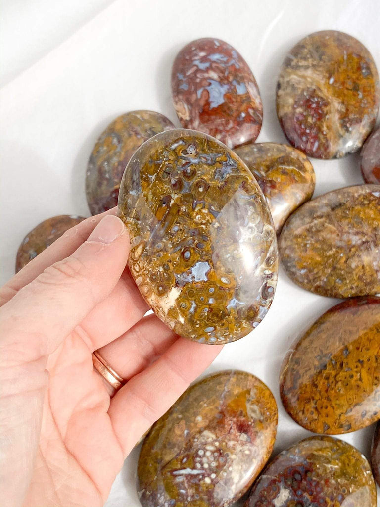Plum Jasper Palm Stone | Medium - Unearthed Crystals