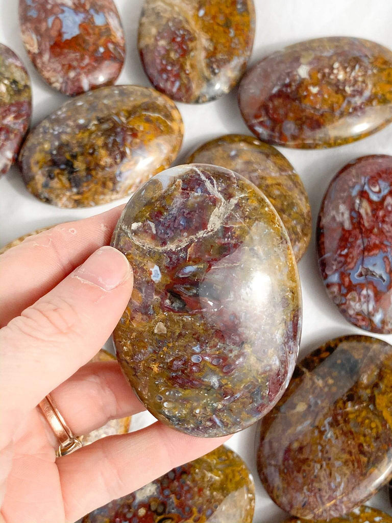 Plum Jasper Palm Stone | Medium - Unearthed Crystals
