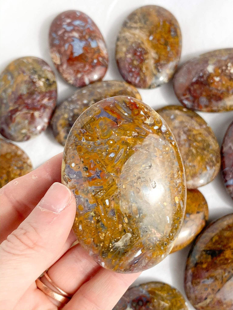 Plum Jasper Palm Stone | Medium - Unearthed Crystals
