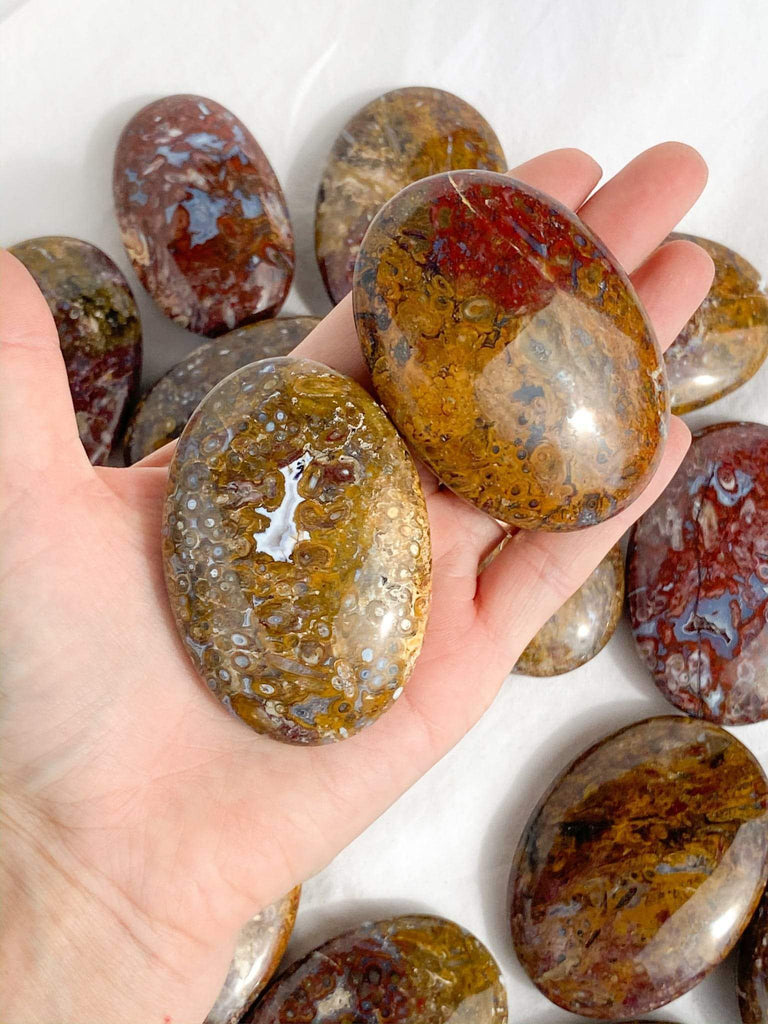 Plum Jasper Palm Stone | Medium - Unearthed Crystals