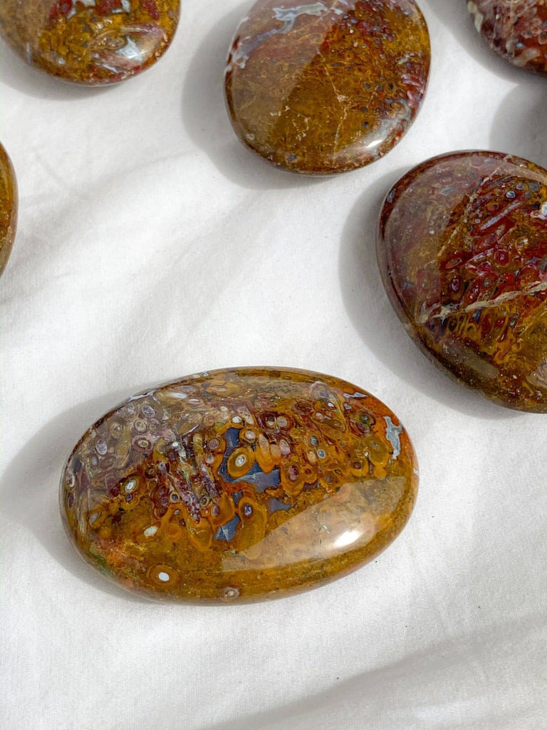 Plum Jasper Palm Stone | Large - Unearthed Crystals