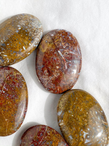 Plum Jasper Palm Stone | Large - Unearthed Crystals