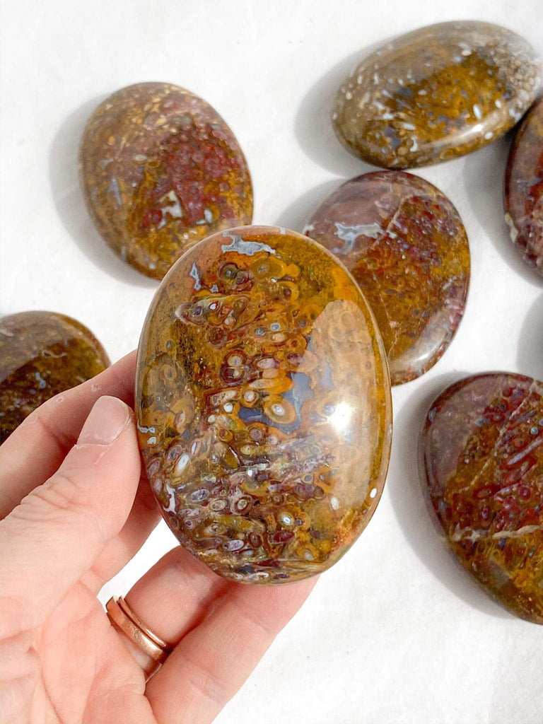 Plum Jasper Palm Stone | Large - Unearthed Crystals