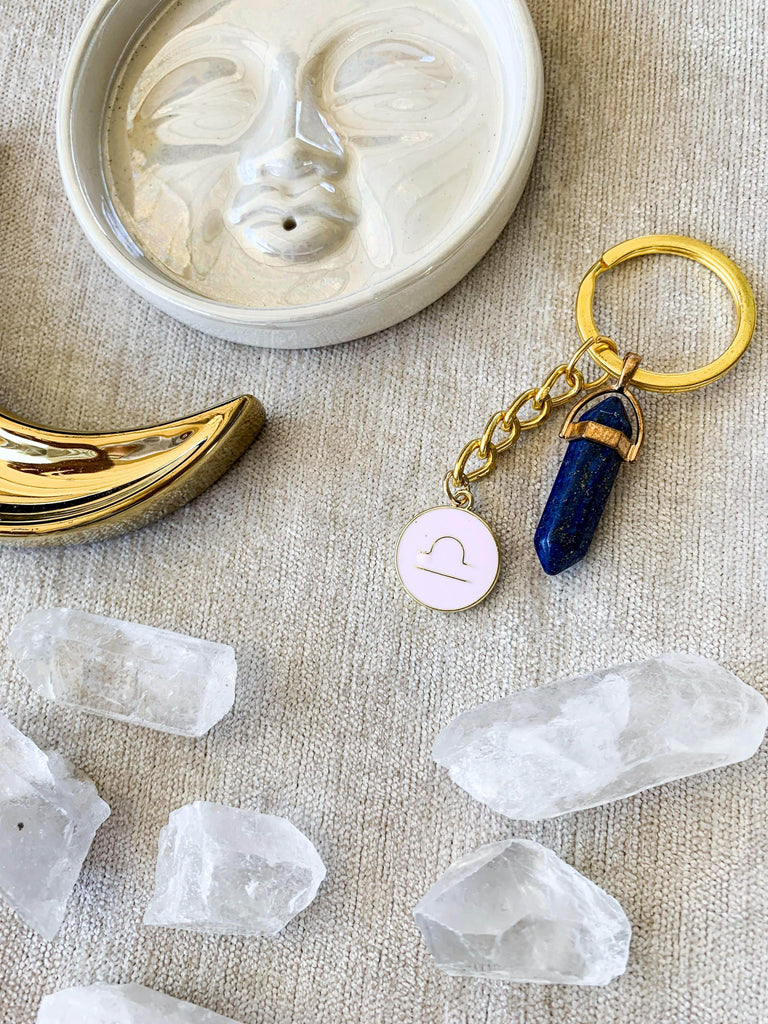 Zodiac + Stone Keyring - Unearthed Crystals