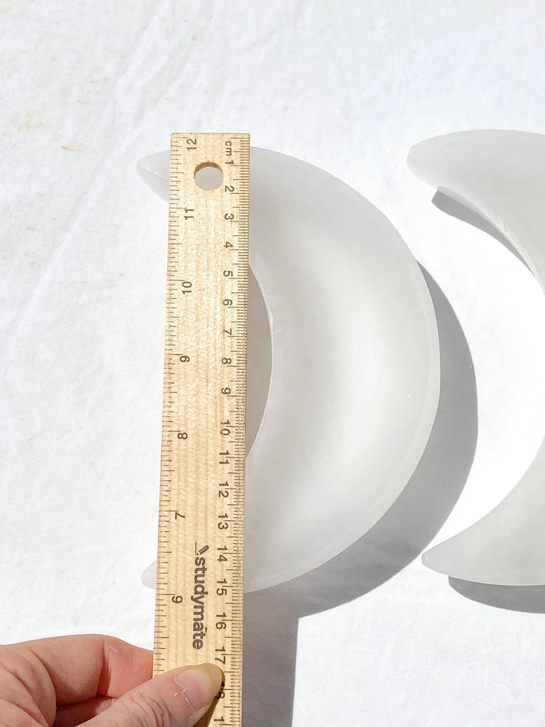 Selenite Crescent Moon Bowl | Medium - Unearthed Crystals