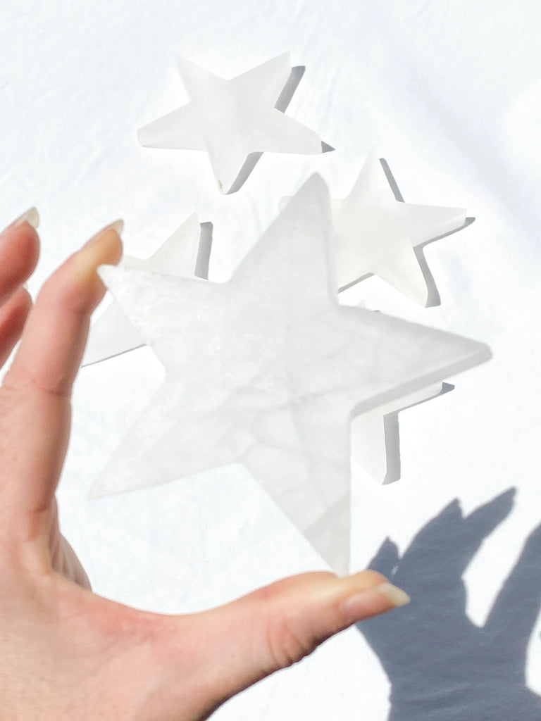 Selenite Star Carving - Unearthed Crystals