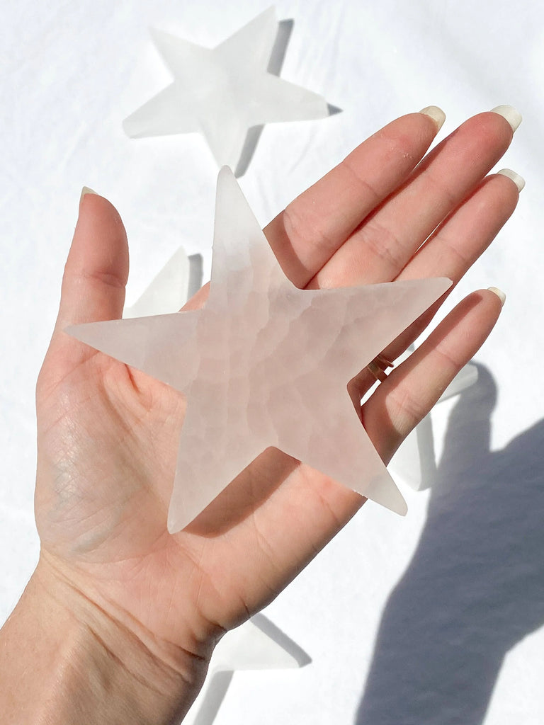 Selenite Star Carving - Unearthed Crystals