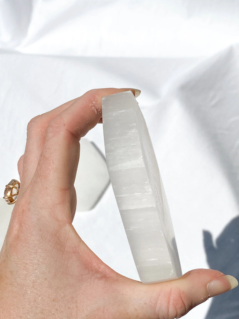 Selenite Hexagonal Charging Plate | Medium - Unearthed Crystals