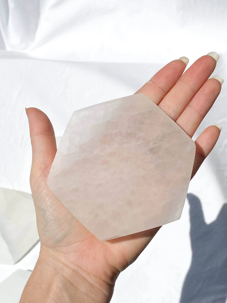 Selenite Hexagonal Charging Plate | Medium - Unearthed Crystals