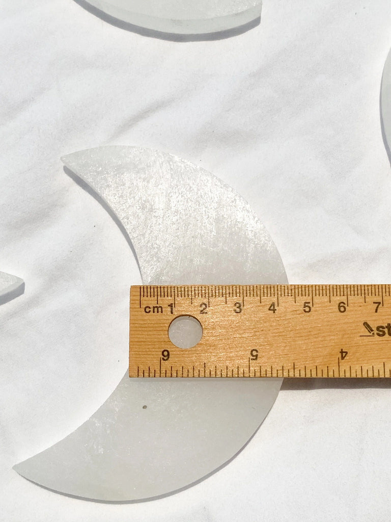 Selenite Crescent Moon Carving | Large - Unearthed Crystals