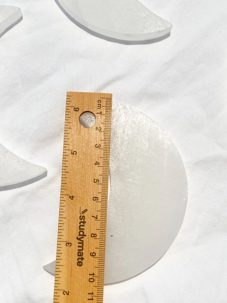 Selenite Crescent Moon Carving | Large - Unearthed Crystals