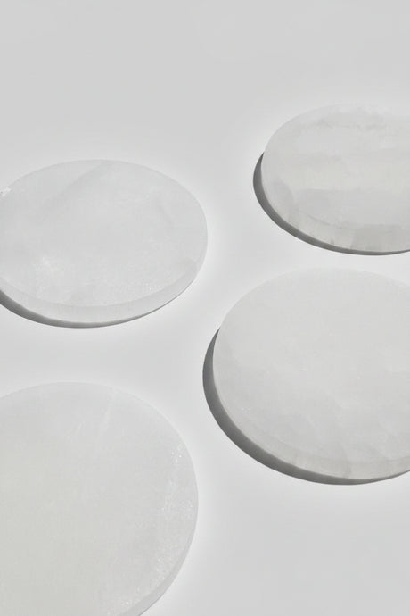 Selenite Round Charging Plate | Medium - Unearthed Crystals