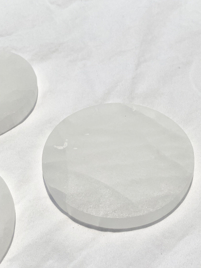 Selenite Round Charging Plate | Medium - Unearthed Crystals
