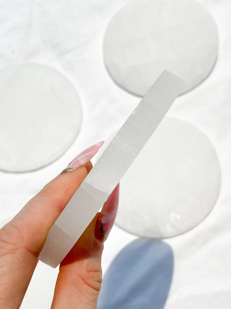 Selenite Round Charging Plate | Medium - Unearthed Crystals