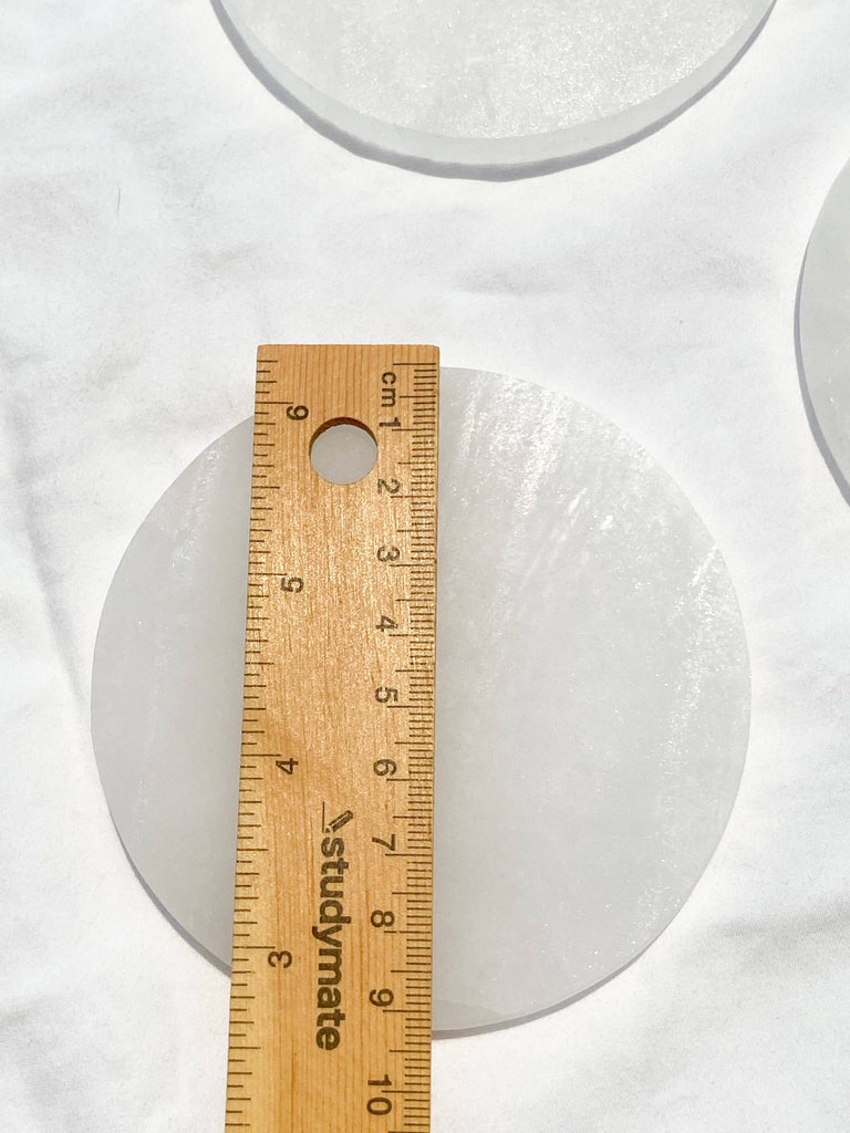Selenite Round Charging Plate | Medium - Unearthed Crystals