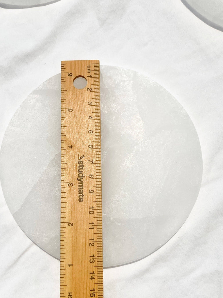 Selenite Round Charging Plate | Large - Unearthed Crystals