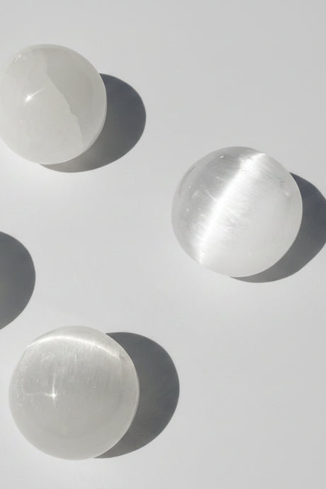Selenite Sphere | Medium - Unearthed Crystals