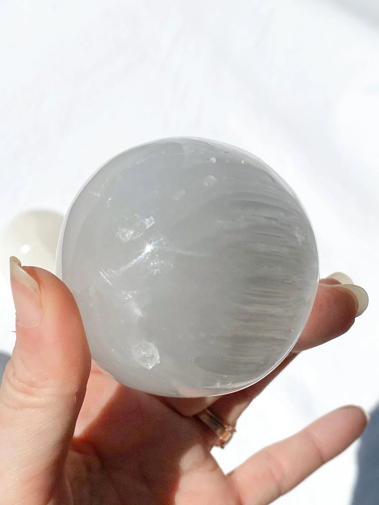 Selenite Sphere | Medium - Unearthed Crystals