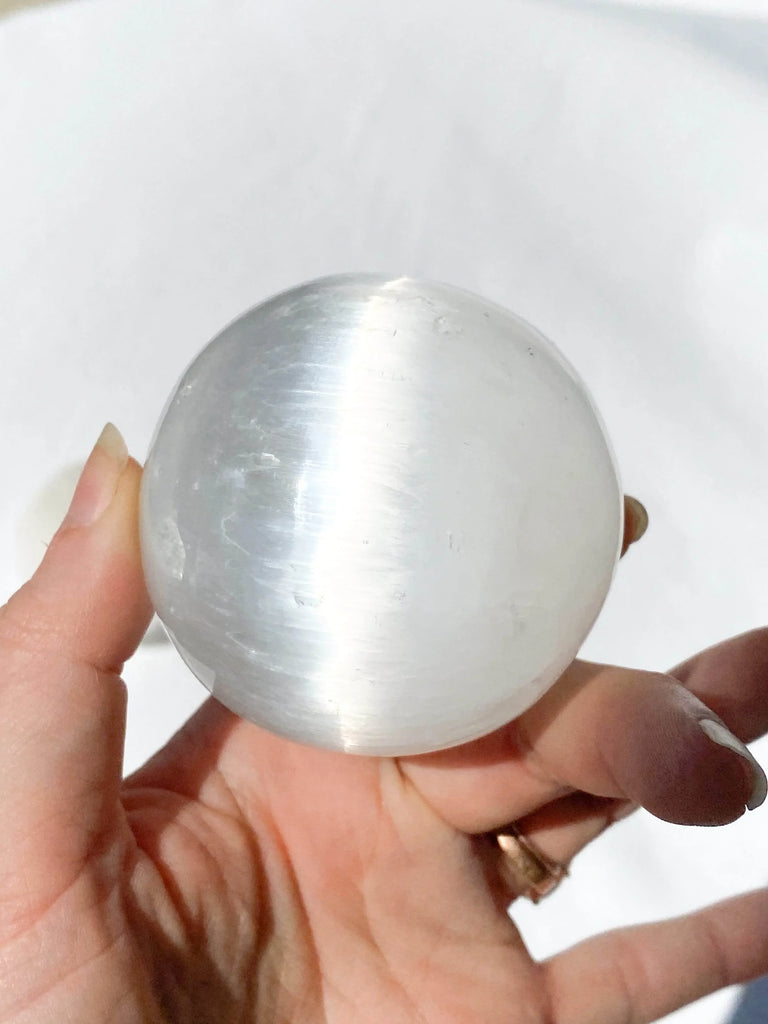 Selenite Sphere | Medium - Unearthed Crystals