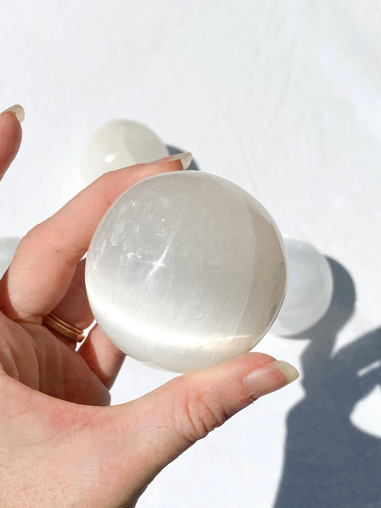 Selenite Sphere | Medium - Unearthed Crystals