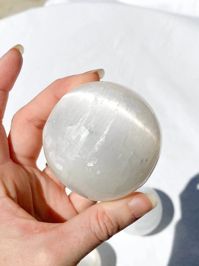 Selenite Sphere | Medium - Unearthed Crystals