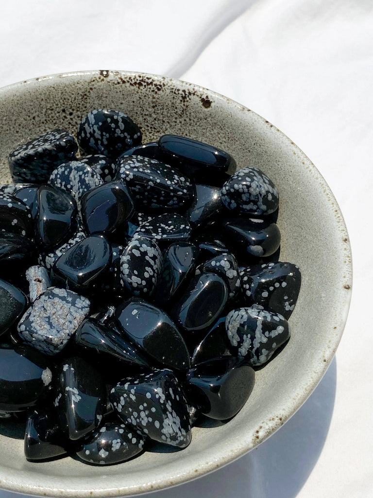 Snowflake Obsidian Tumbles | Small - Unearthed Crystals