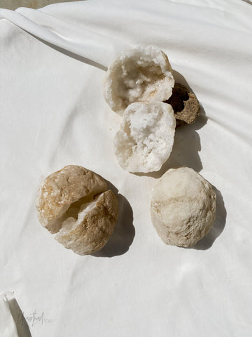 Natural Moroccan Quartz Geode | Cracked | Medium - Unearthed Crystals