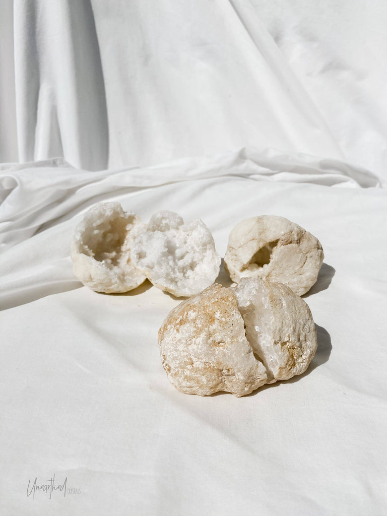 Natural Moroccan Quartz Geode | Cracked | Medium - Unearthed Crystals