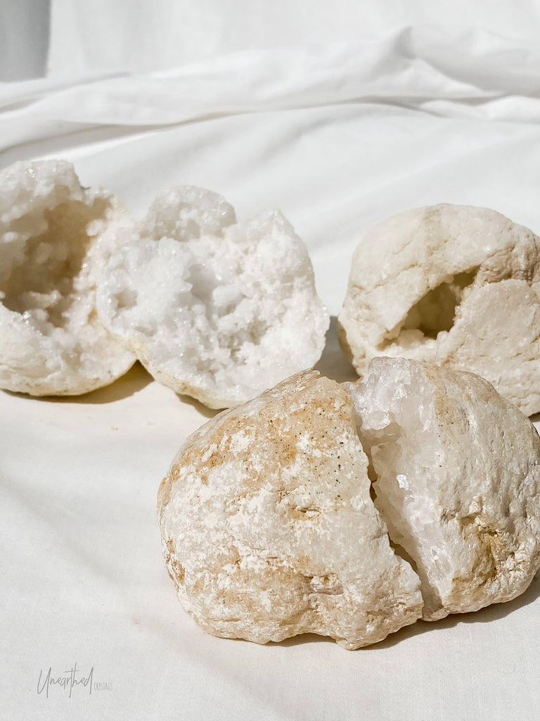 Natural Moroccan Quartz Geode | Cracked | Medium - Unearthed Crystals