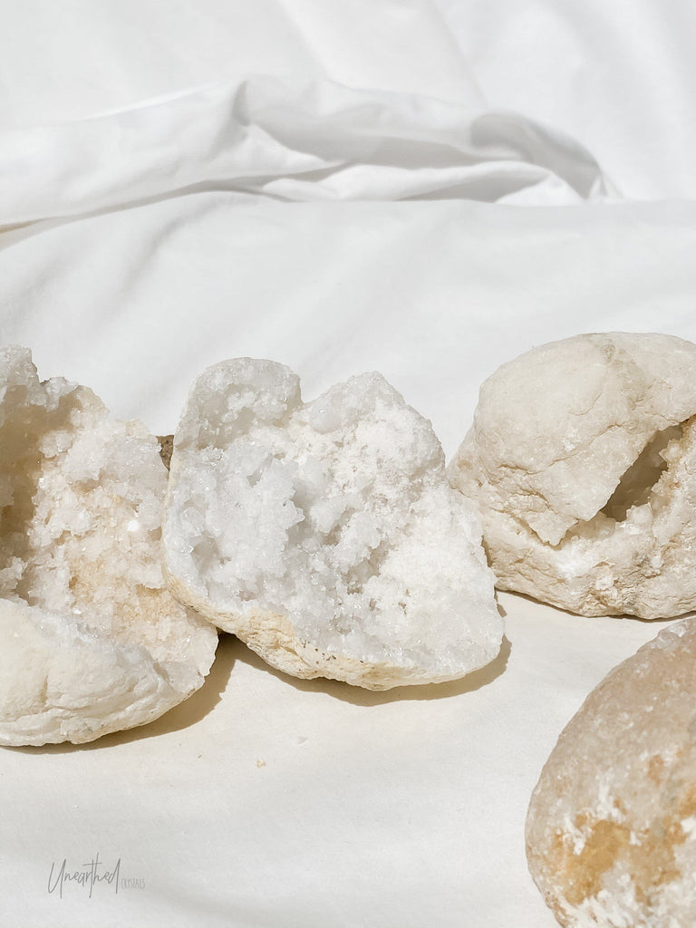Natural Moroccan Quartz Geode | Cracked | Medium - Unearthed Crystals