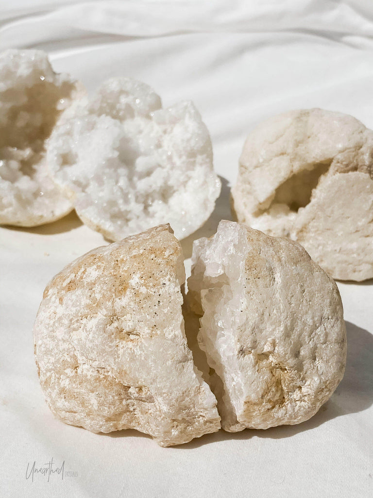 Natural Moroccan Quartz Geode | Cracked | Medium - Unearthed Crystals