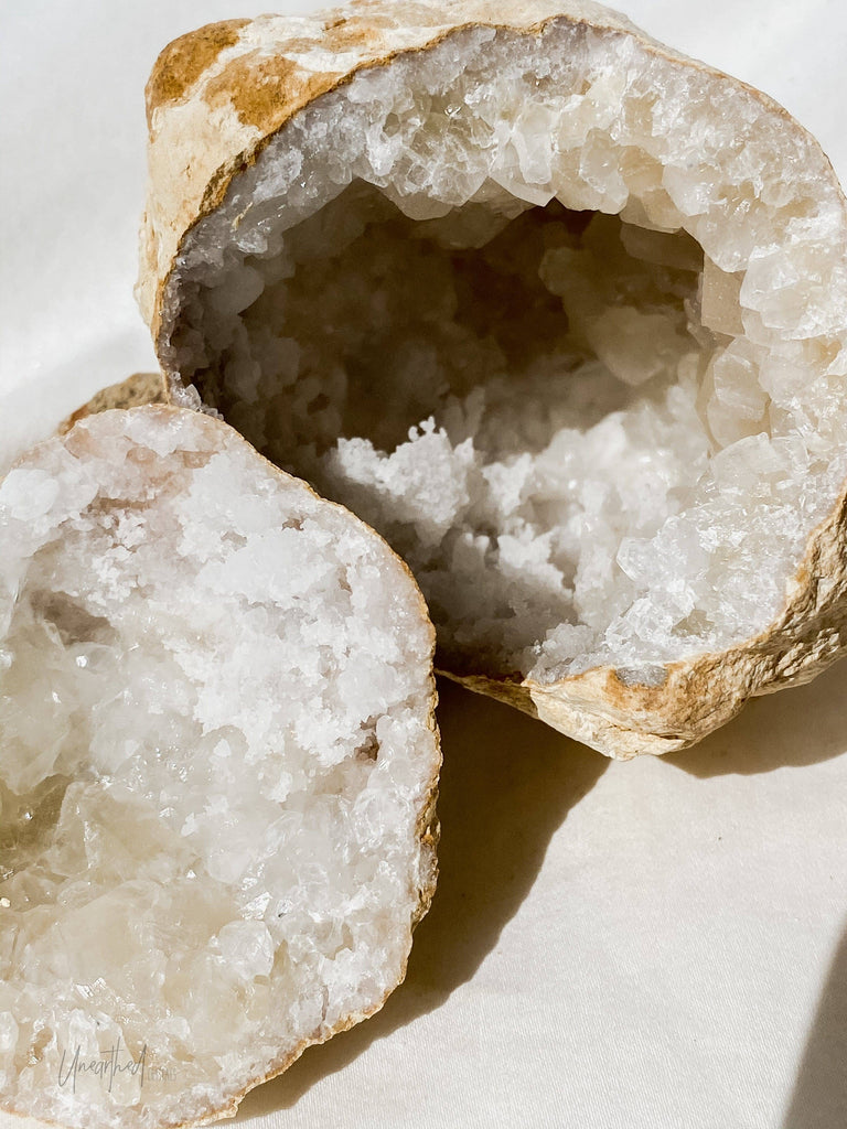 Natural Moroccan Quartz Geode | Cracked | Large - Unearthed Crystals